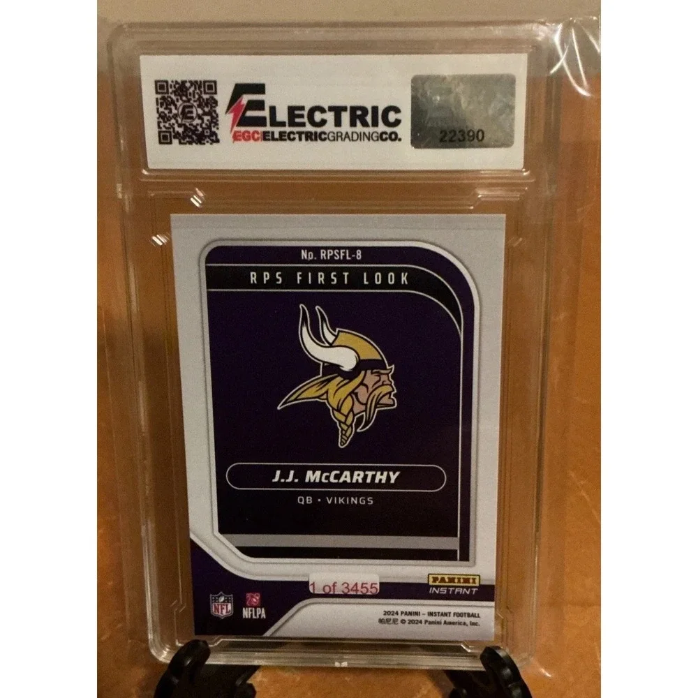 2024 Panini Instant J.J. McCarthy First Look Vikings RC‎ #RPSFL-8 EGC 9.5